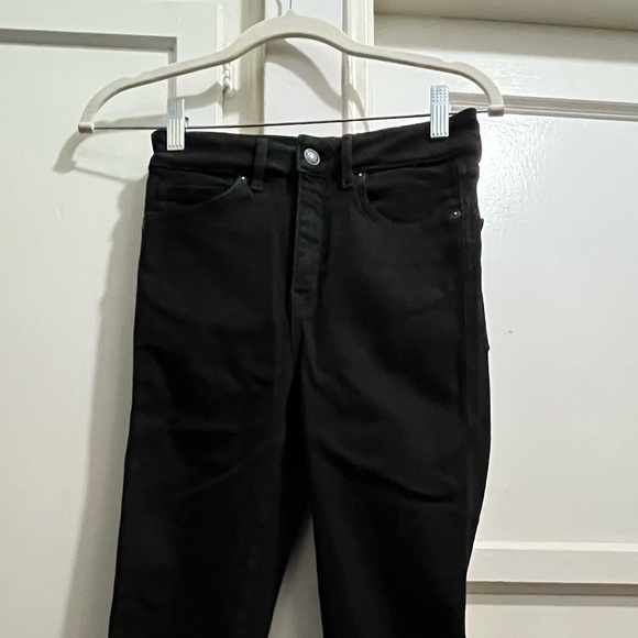 Free People We the free hi rise skinny distressed hem jeans ink black size 26 - Picture 4 of 14